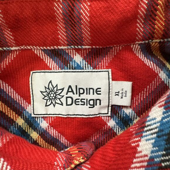 Alpine Design Heavyweight Flannel Shirt Men’s Size XL Red Blue Yellow Plaid New - Picture 5 of 13